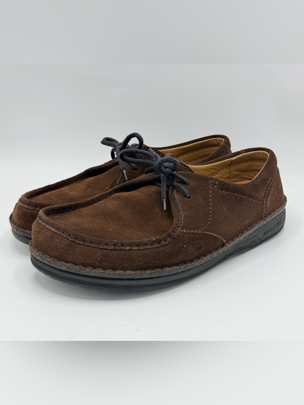 Birkenstock Moc Toe Lace Up Shoes, Brown Suede, size M8, L10